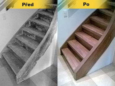 Renovace schodů Vlašský ořech